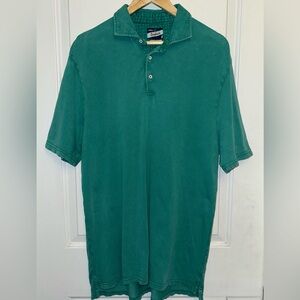 johnnie-O Surfside Garment Dyed Stretch Cotton Polo in Sun Washed Teal